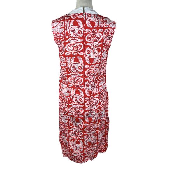 Vintage Evelyn Pearson Dress Frog Button Red White Hawaiian Vacation Size Small - Picture 4 of 9